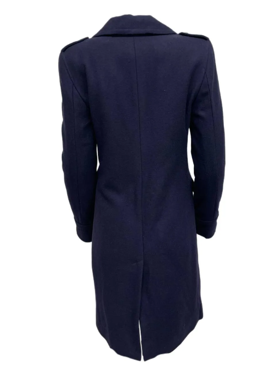 BLK DNM Women's Navy Blue Wool Blend Coat 10 #WUW12101 Size Small NWT