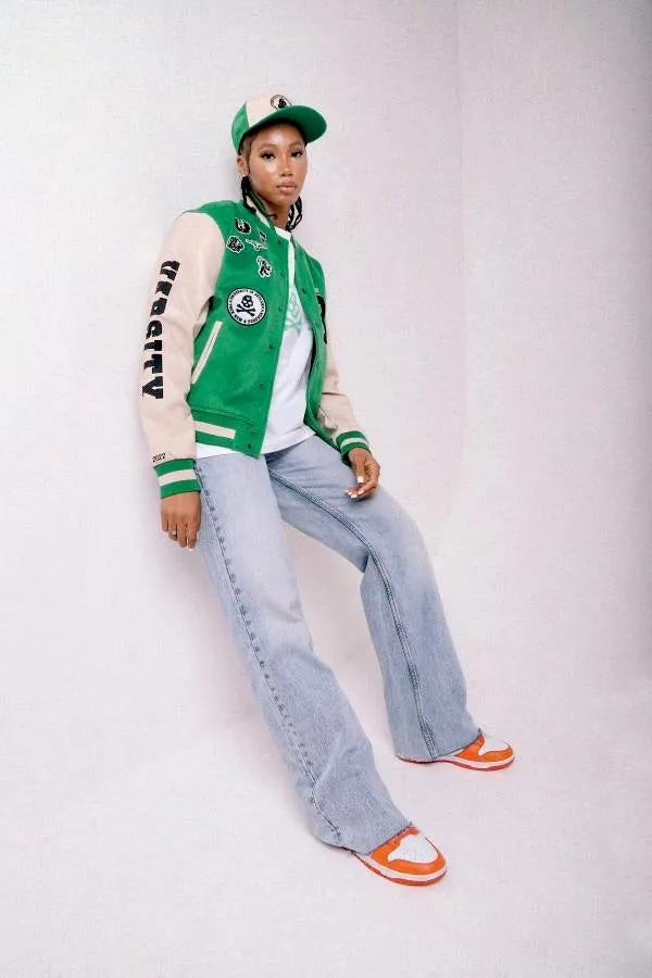 BLOW Varsity Jacket Green   White