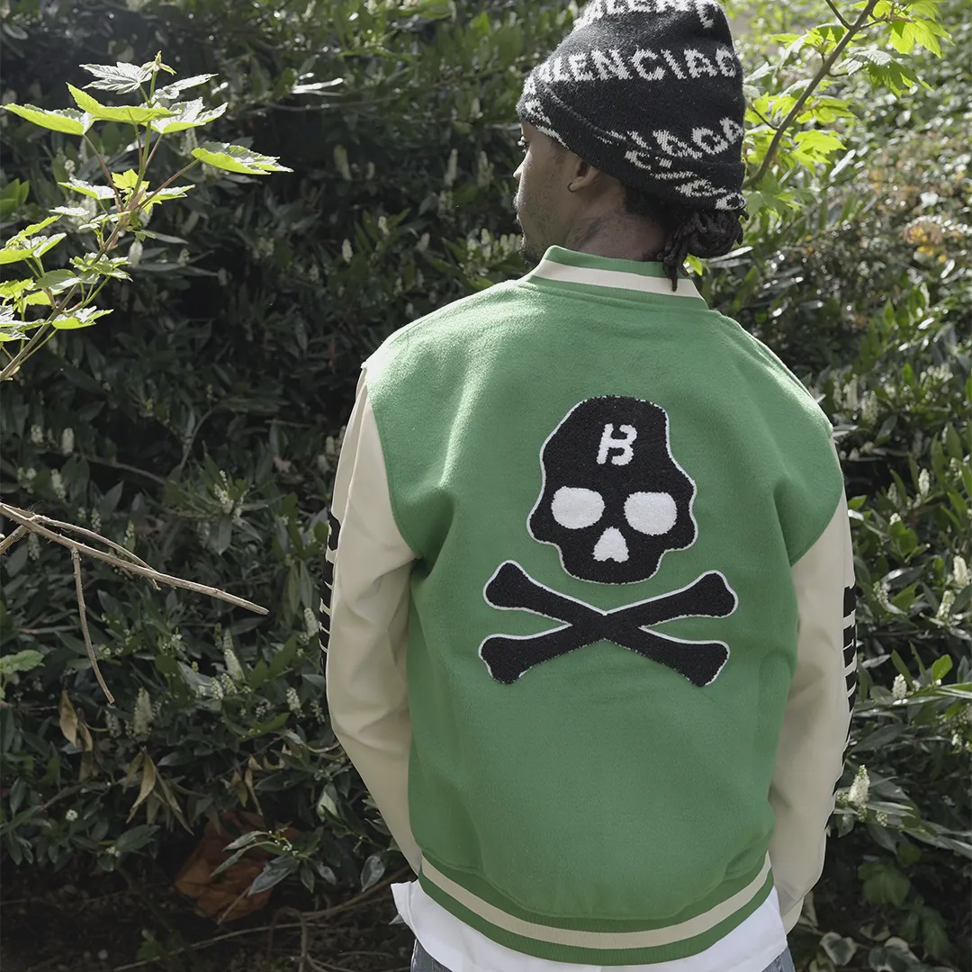 BLOW Varsity Jacket Green   White