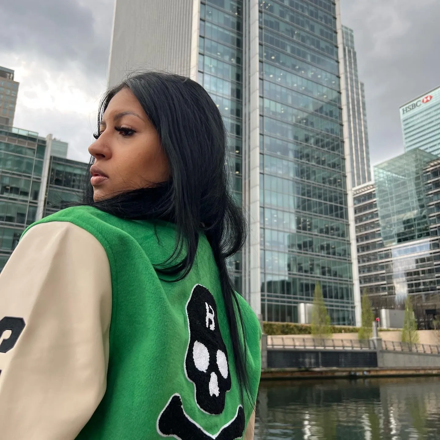 BLOW Varsity Jacket Green   White