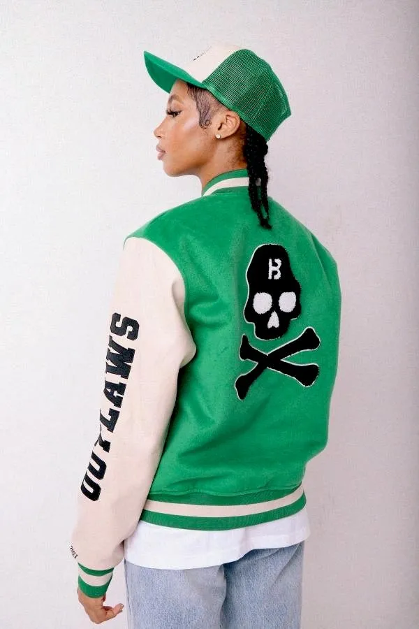 BLOW Varsity Jacket Green   White