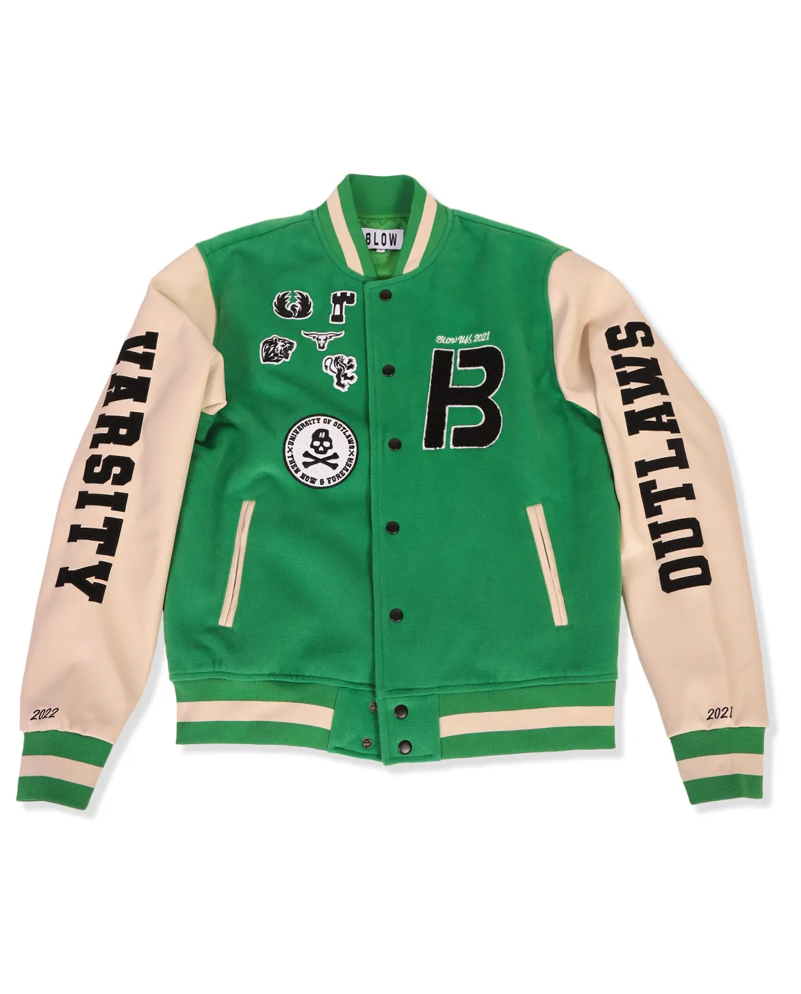 BLOW Varsity Jacket Green   White