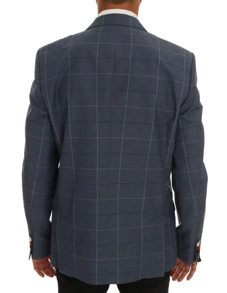 Blue Check Slim Fit Blazer Jacket