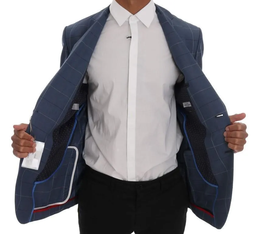 Blue Check Slim Fit Blazer Jacket