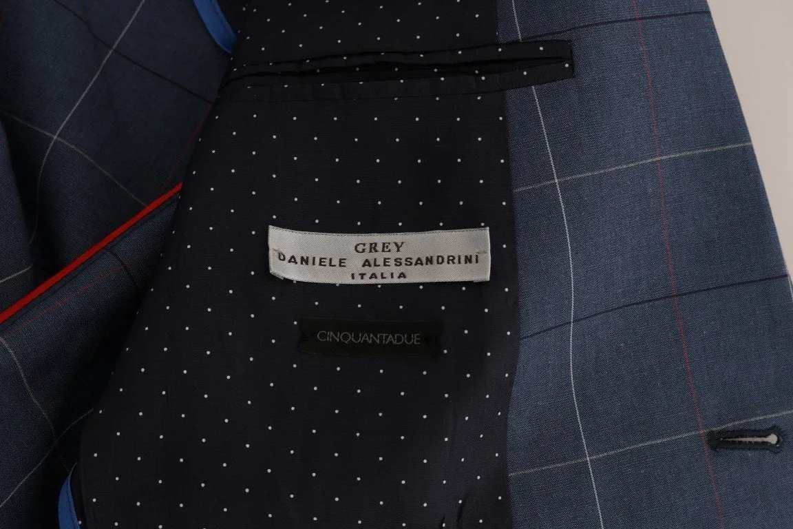 Blue Check Slim Fit Blazer Jacket