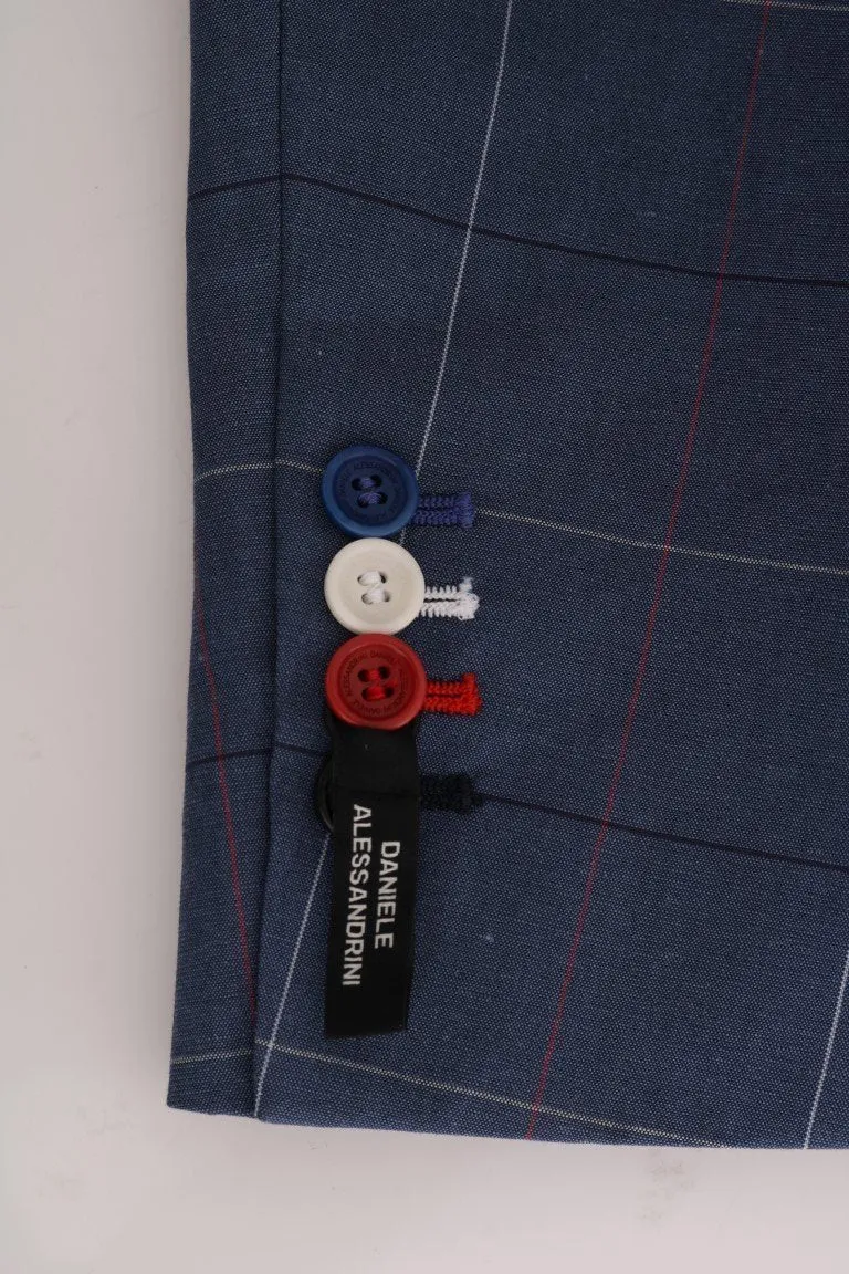 Blue Check Slim Fit Blazer Jacket