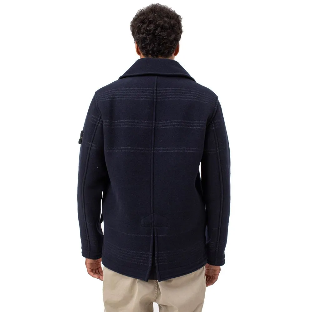 Blue Wool Men Jacket