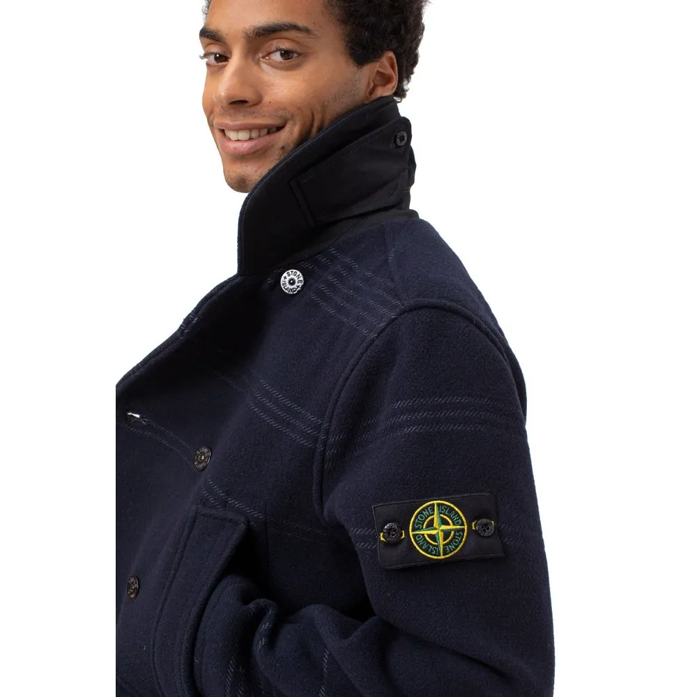 Blue Wool Men Jacket