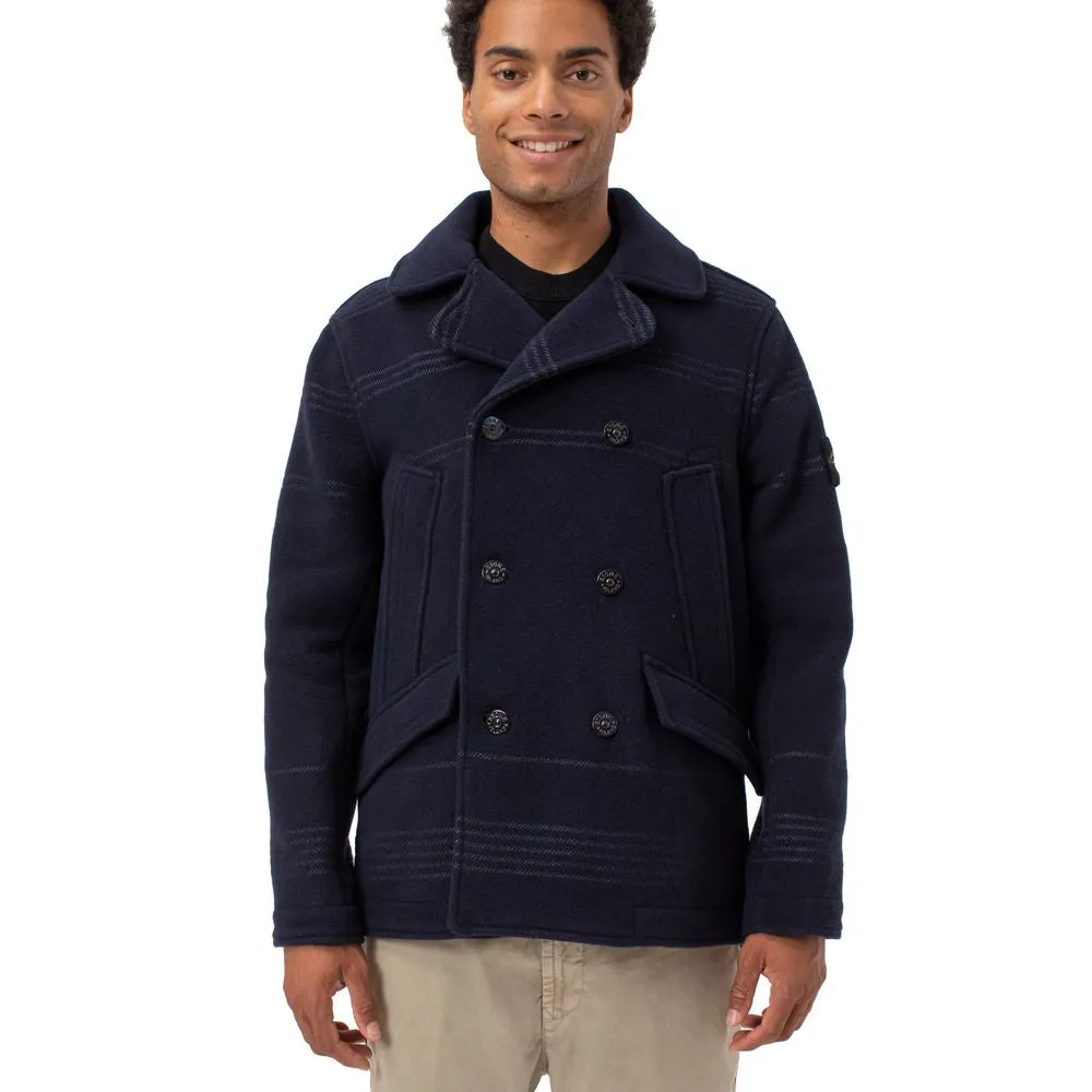 Blue Wool Men Jacket