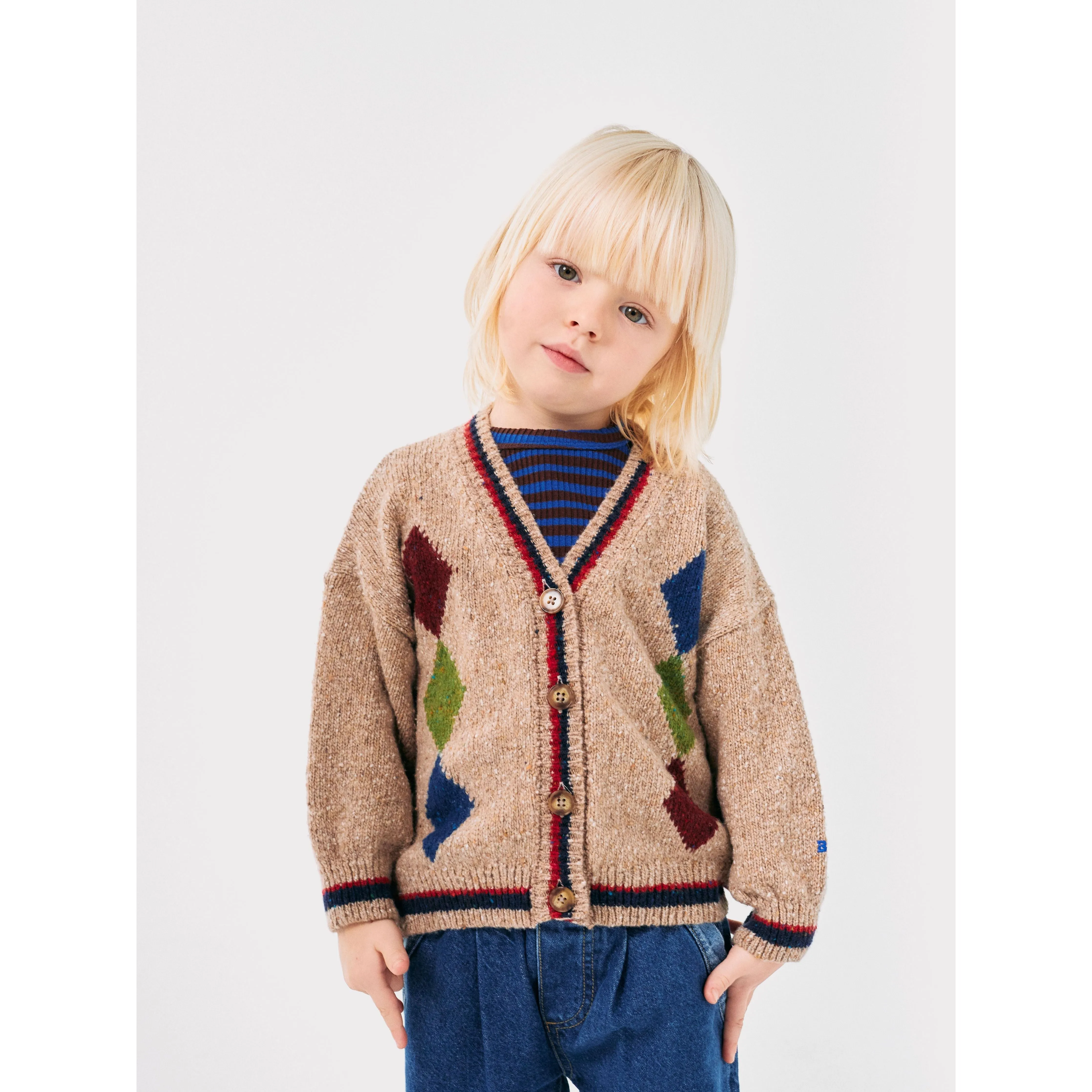 Bobo Diamonds Intarsia Cardigan