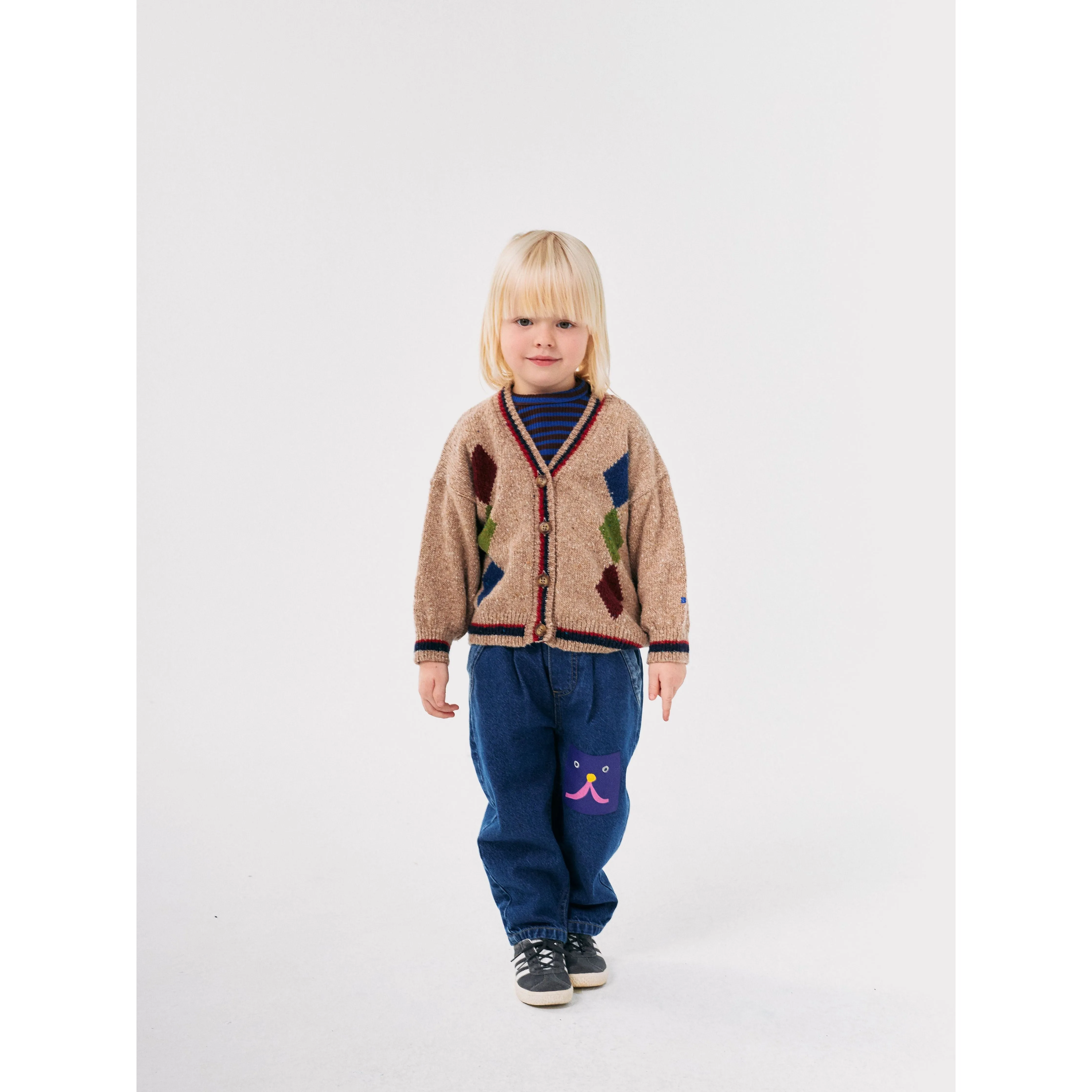 Bobo Diamonds Intarsia Cardigan