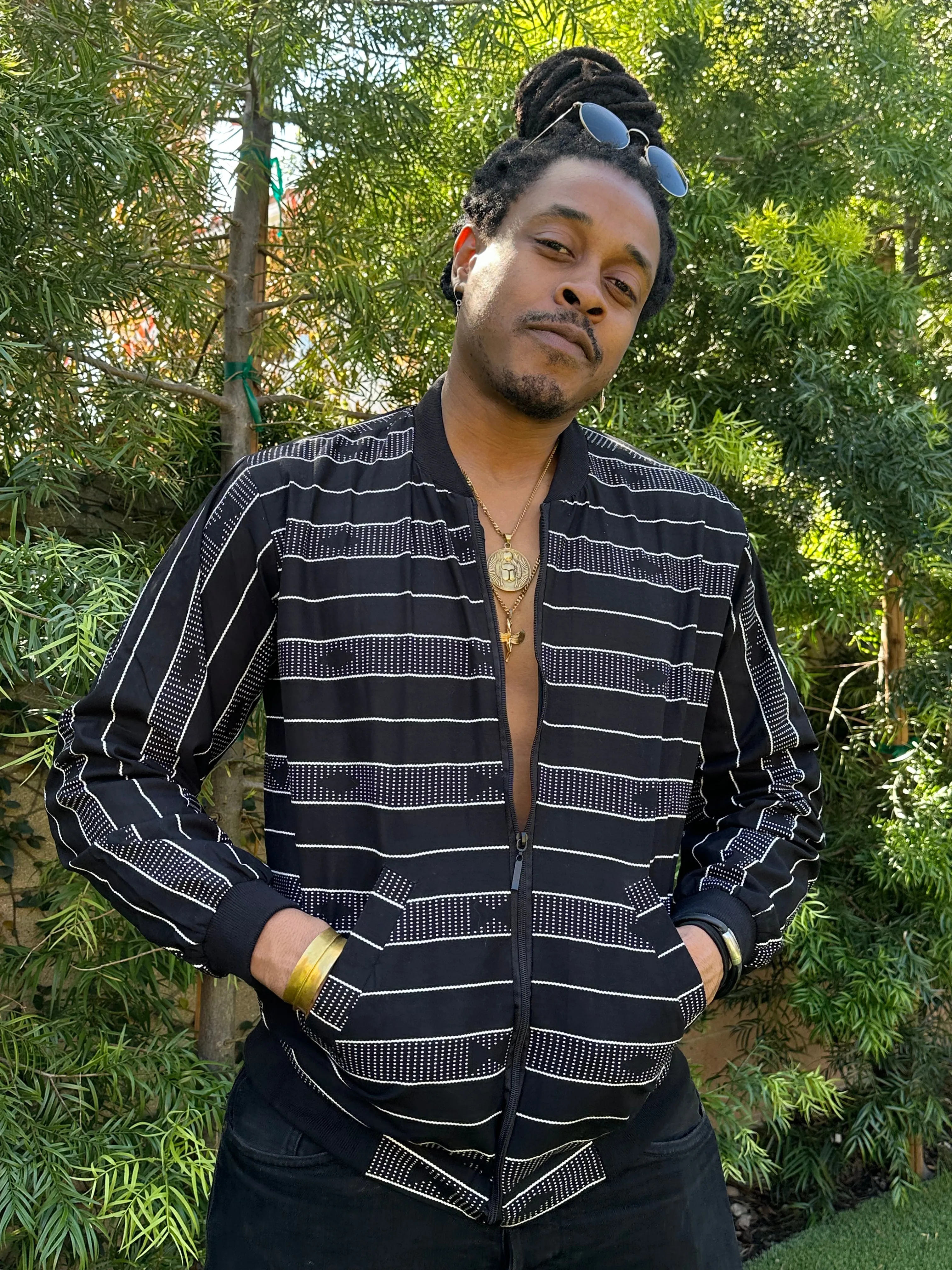 Bomber Jacket "Black Kente"