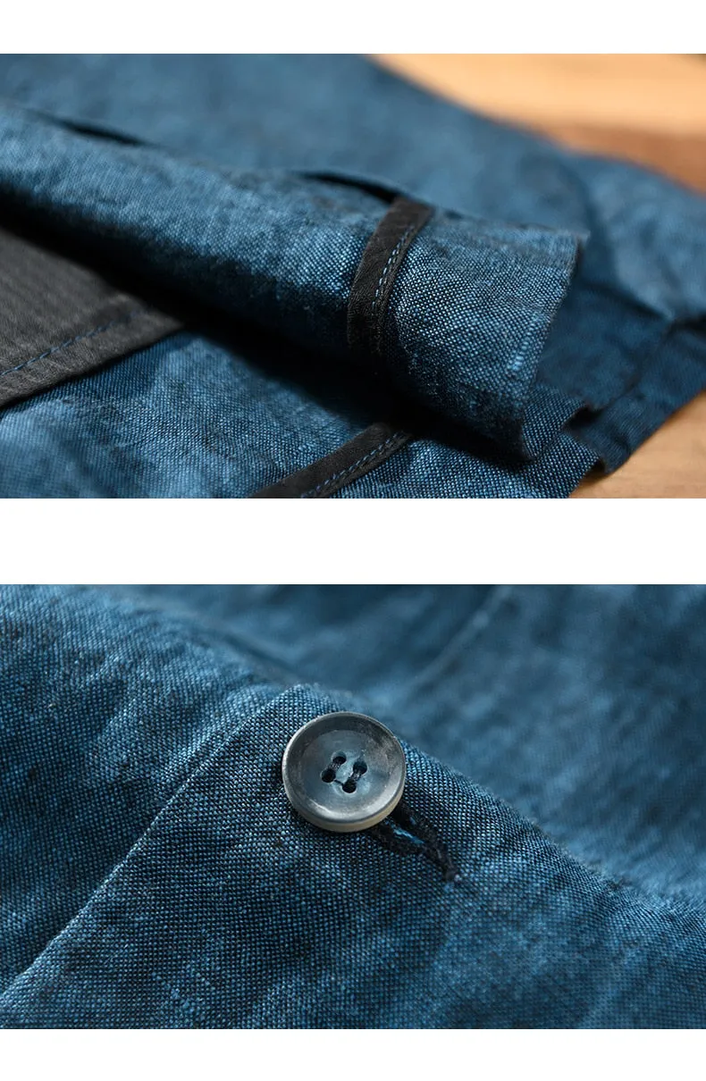 Bonsir Autumn New Linen Suit Jacket Business Casual Daily Gentlemen Multi-Pocket Retro Classic Breathable Loose 4 Colors Blazer