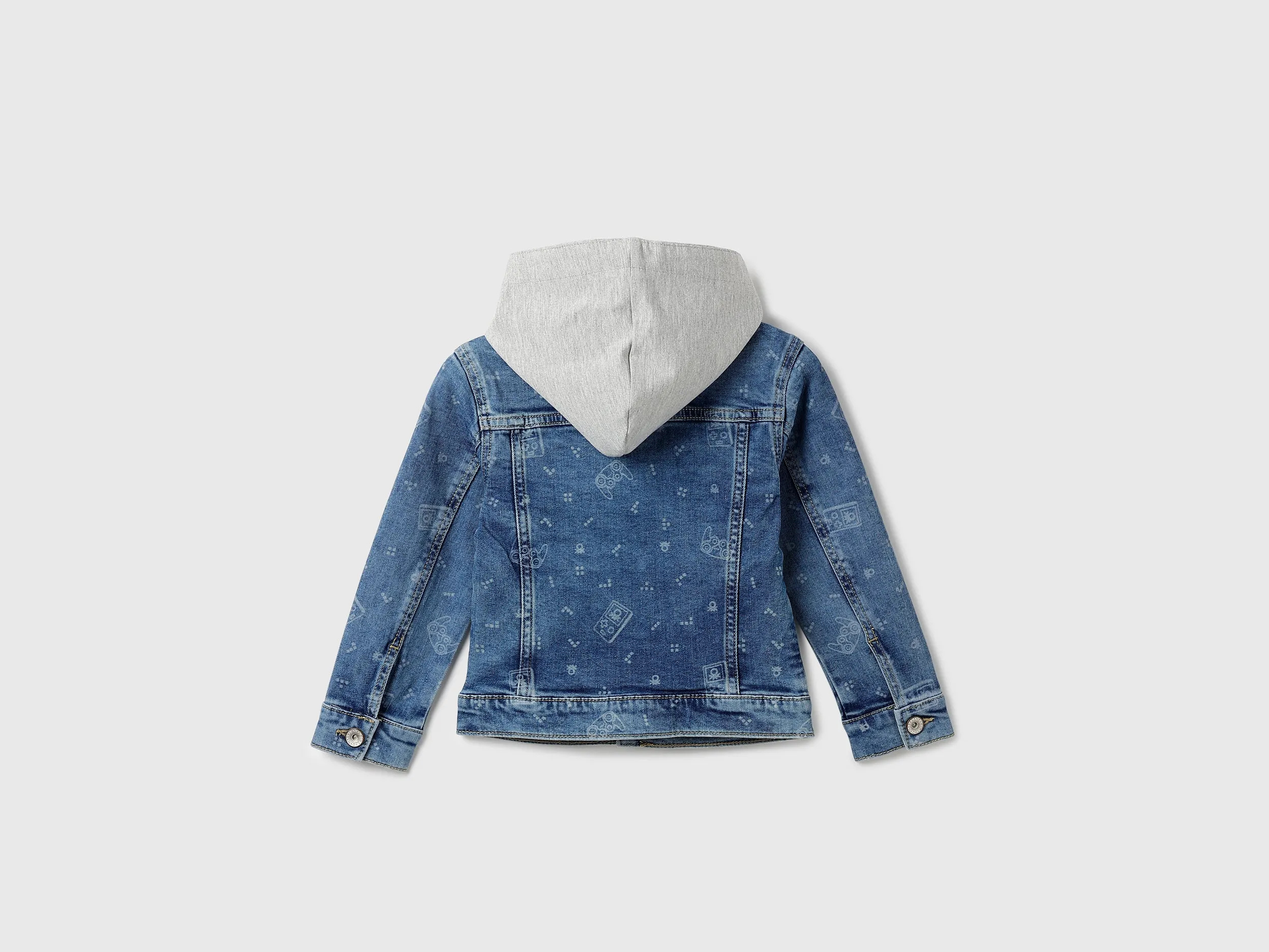 Boy's Regular Fit Denim Jacket with Detachable Hood
