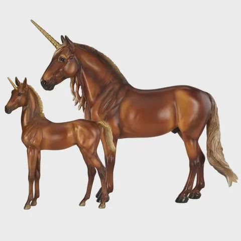 Breyer Traditional Cyrus & Solana Unicorn Stallion & Foal
