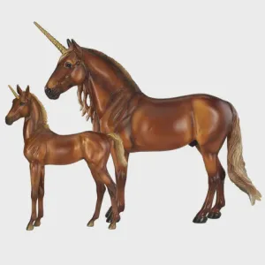 Breyer Traditional Cyrus & Solana Unicorn Stallion & Foal