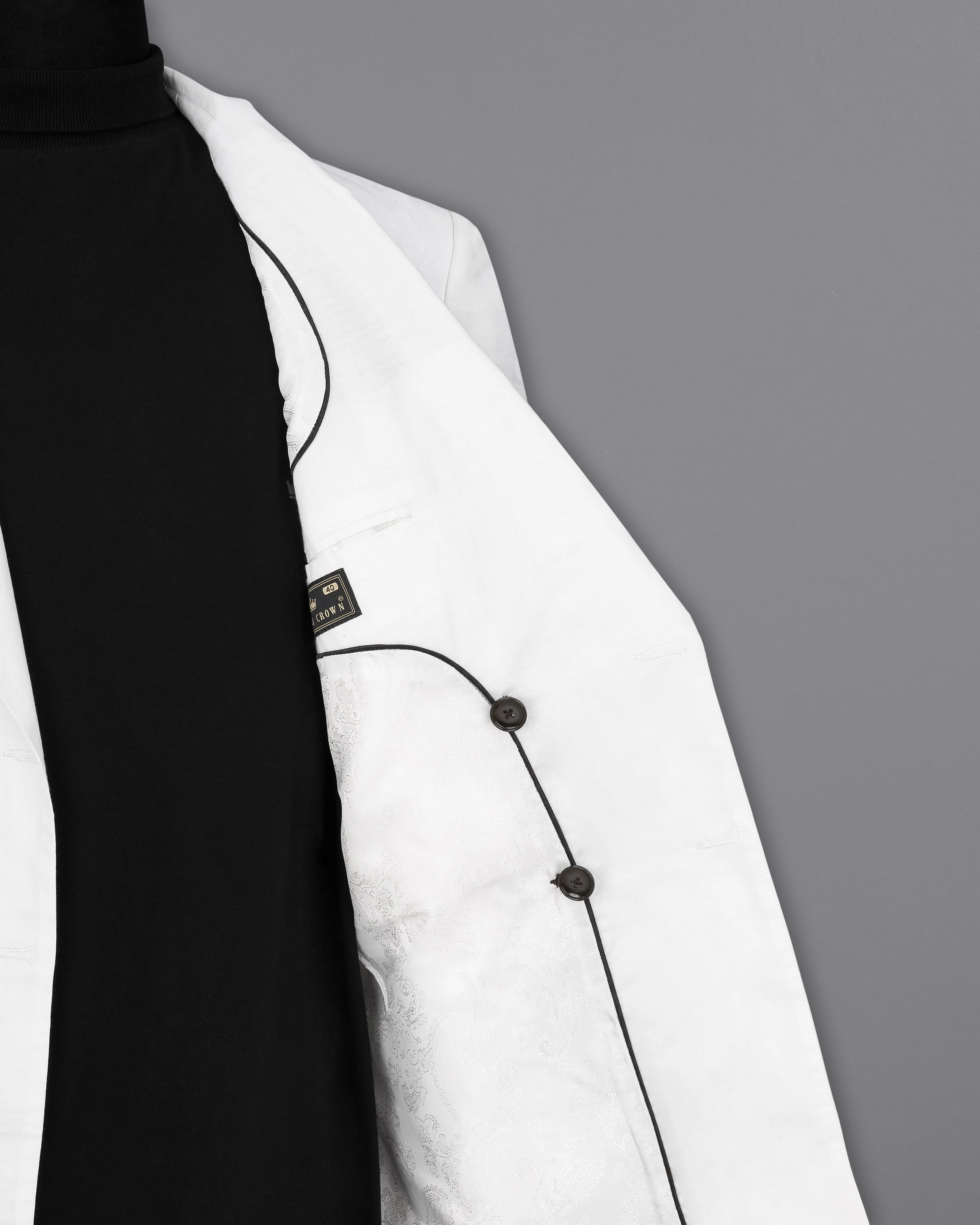 Bright White Luxurious Linen Double Breasted Sports Blazer