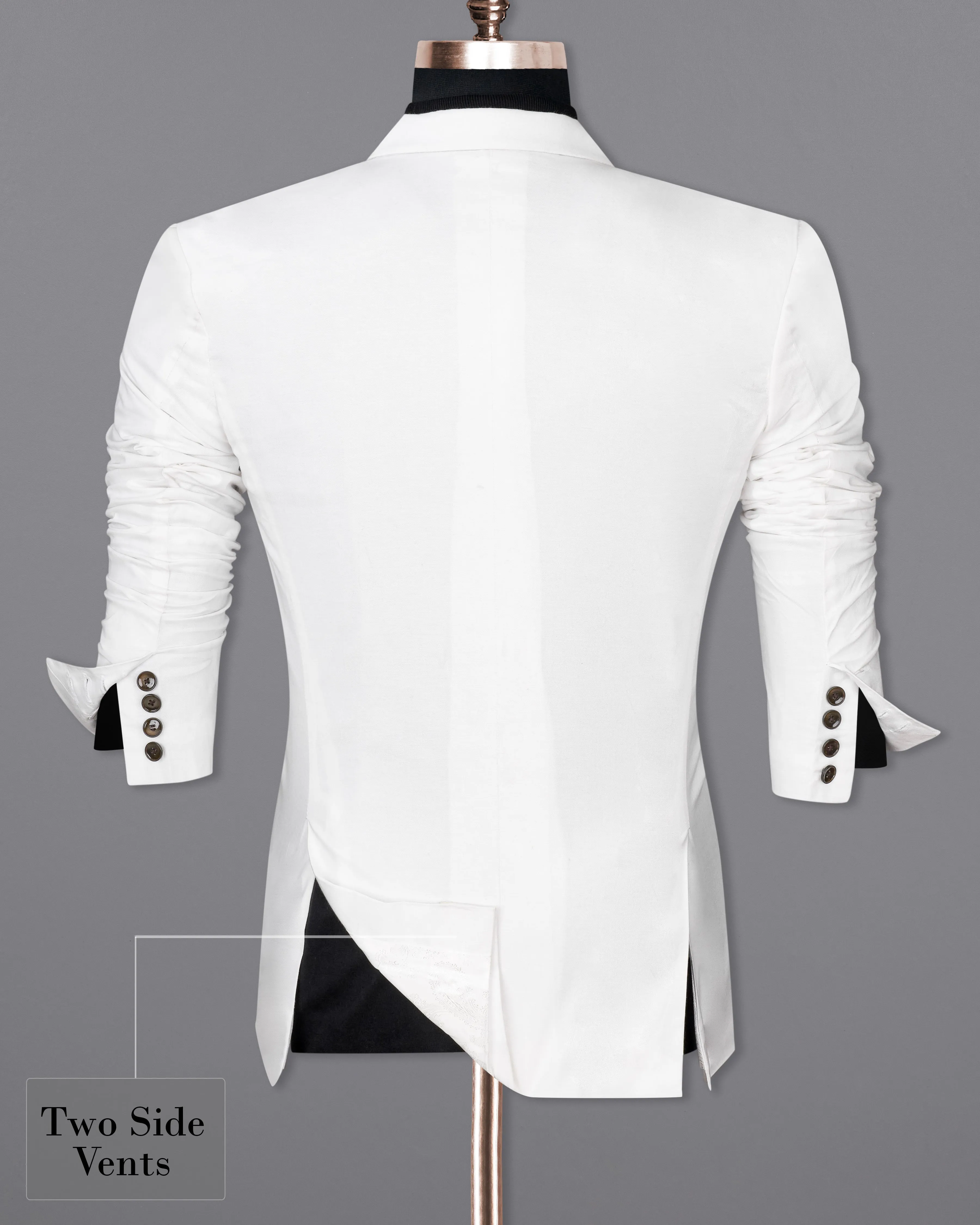 Bright White Luxurious Linen Double Breasted Sports Blazer