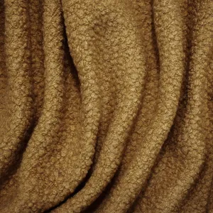 Brown Wool-Poly Boucle Knit Fabric