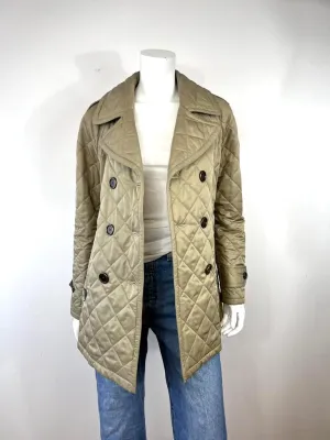 BURBERRY DOUBLE BREASTED QUILTED NOVA CHECK BRIT COAT