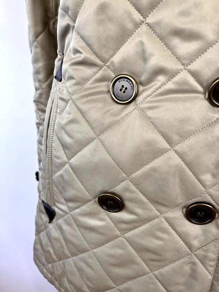 BURBERRY DOUBLE BREASTED QUILTED NOVA CHECK BRIT COAT