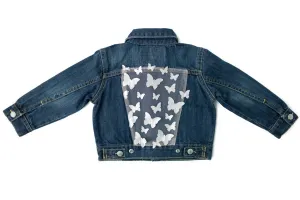 Butterfly Kisses Upcycled Denim Jacket- Kids