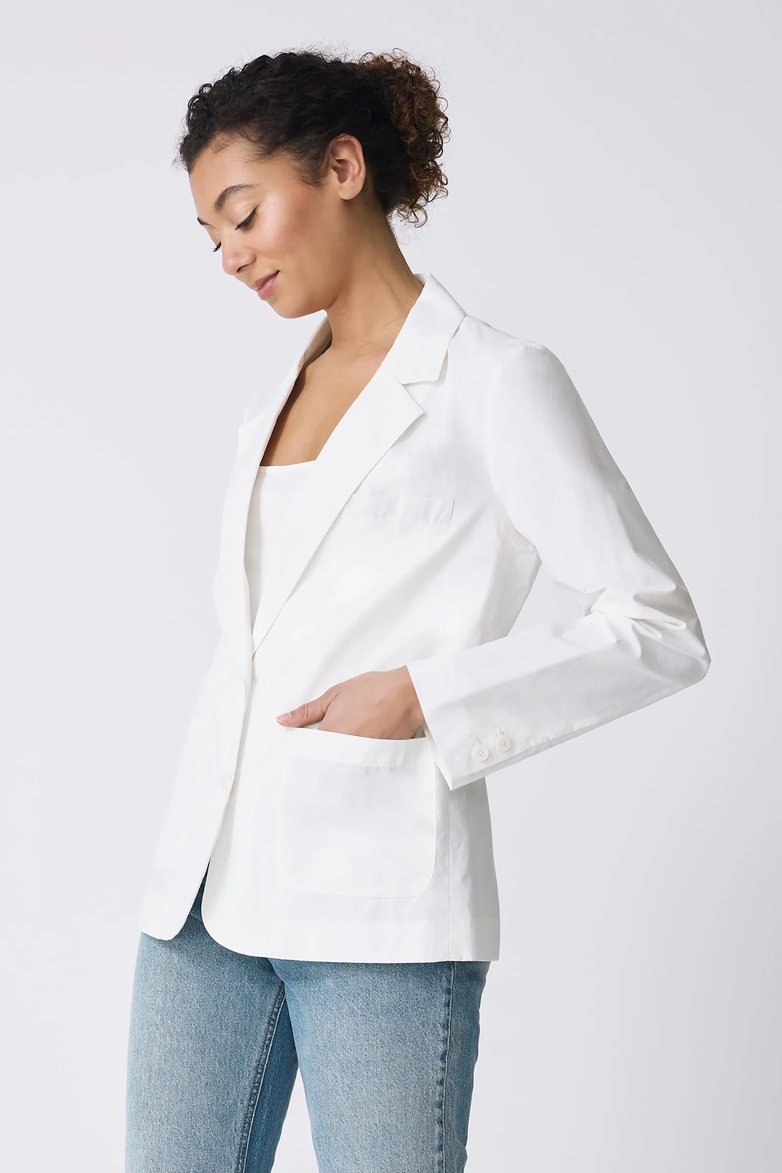 Castel Patch Pocket Blazer - Ecru