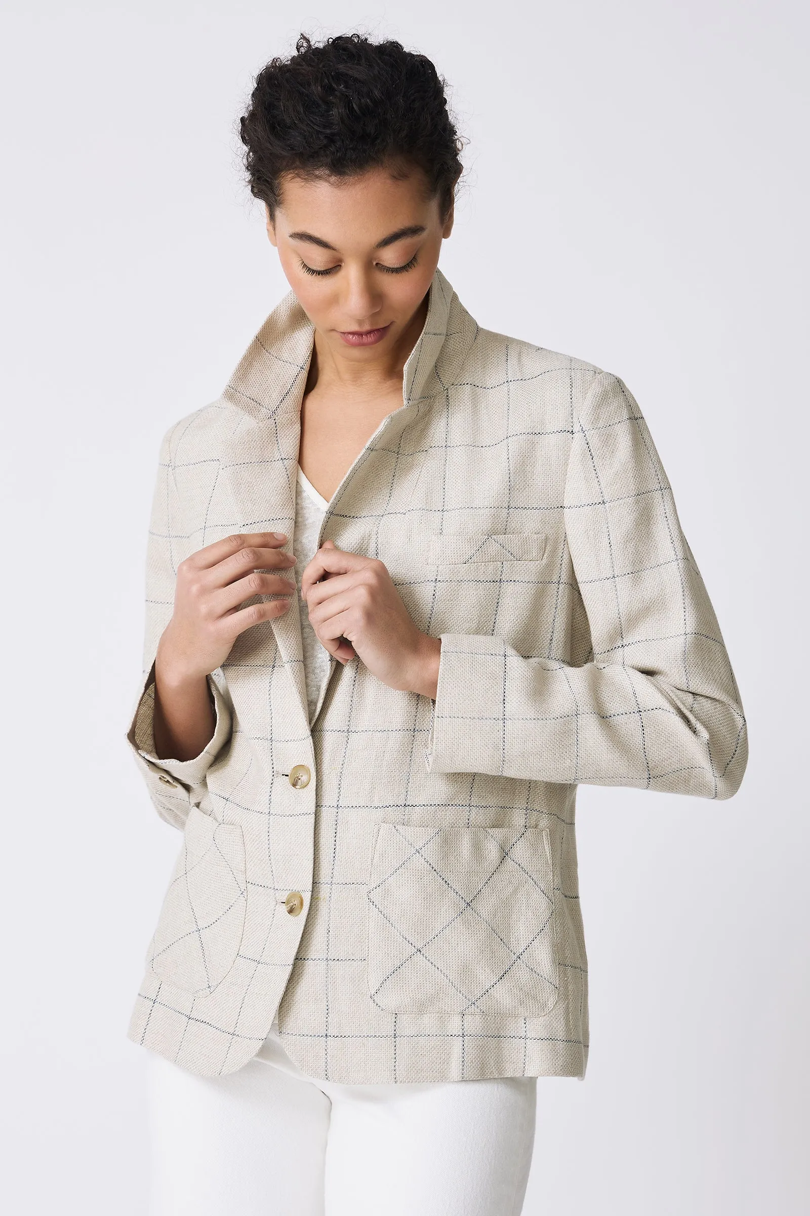 Castel Patch Pocket Blazer - Windowpane