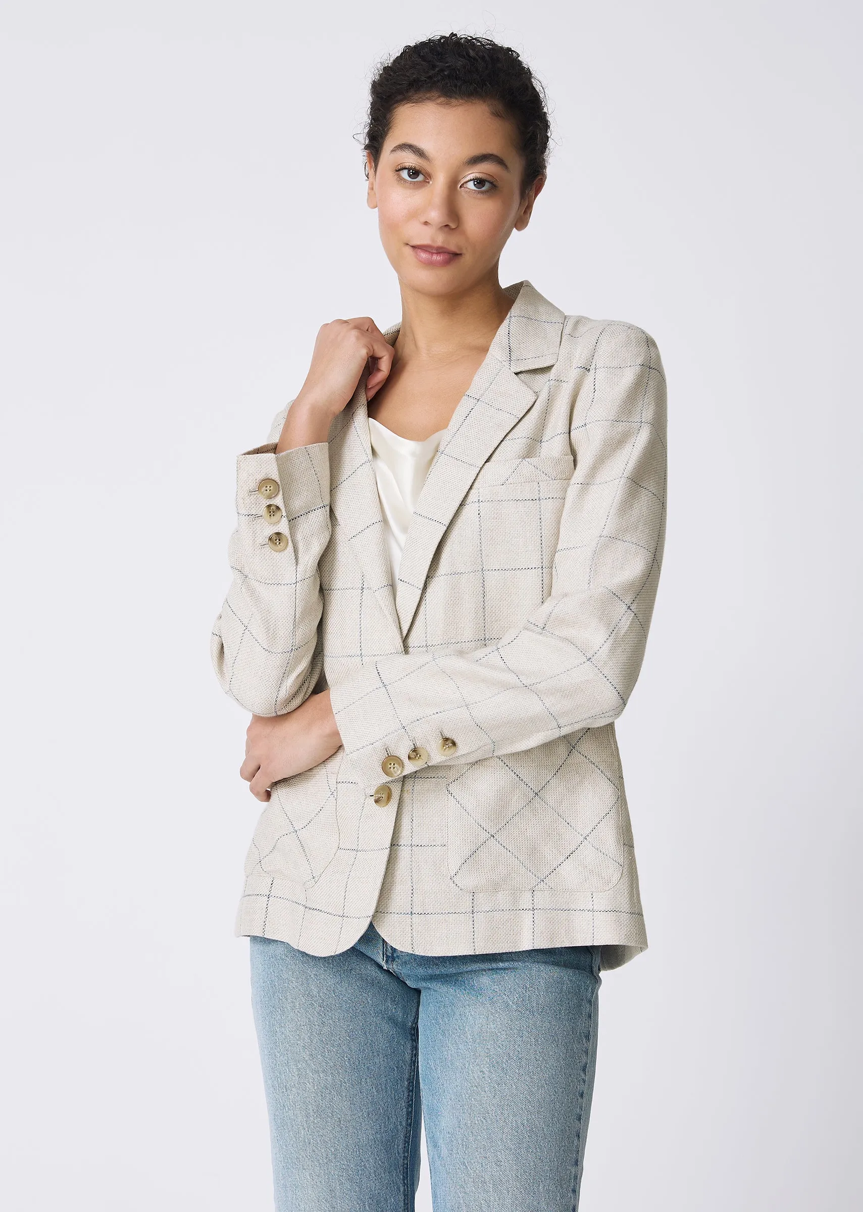 Castel Patch Pocket Blazer - Windowpane