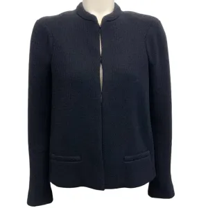 Chanel Black Wool Jacket with Inverted Back Pleat