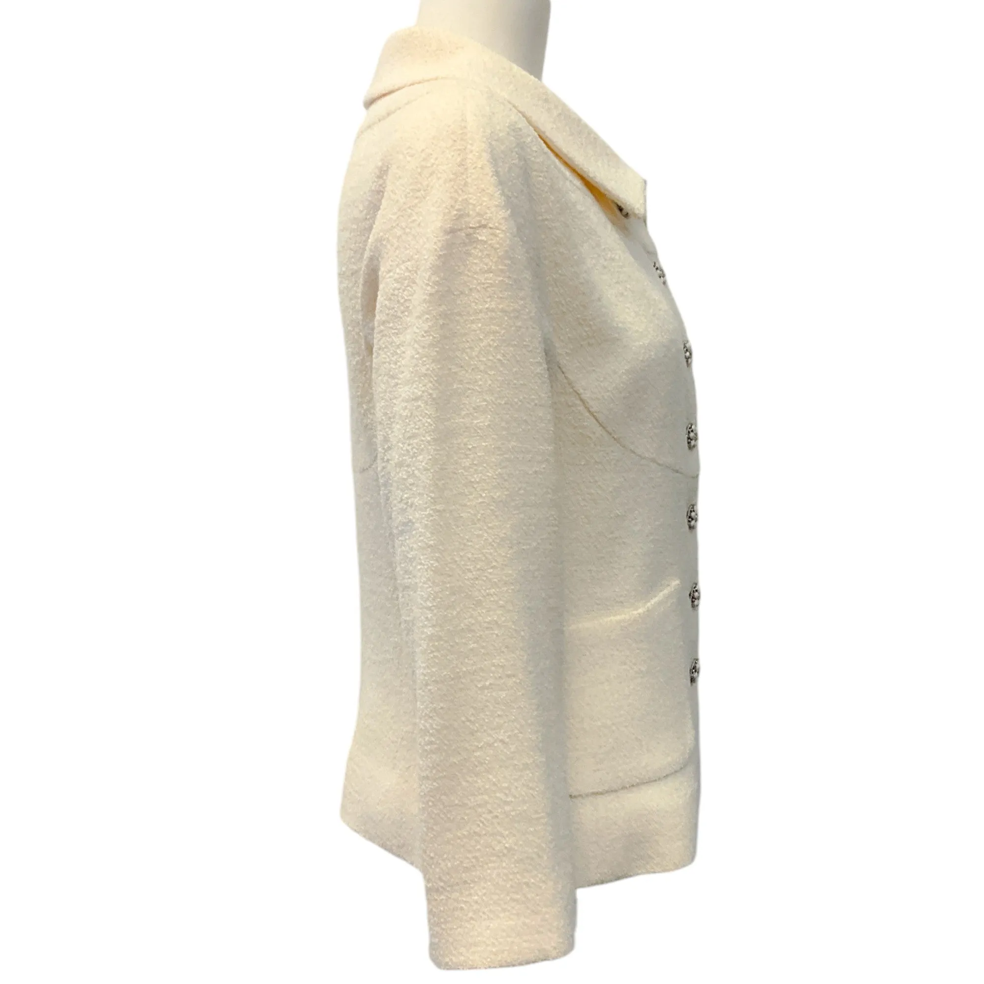 Chanel Ivory Boucle Jacket with Enamel Buttons
