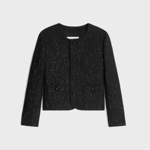 Chelsea Jacket With Sequins In Double Faced Wool