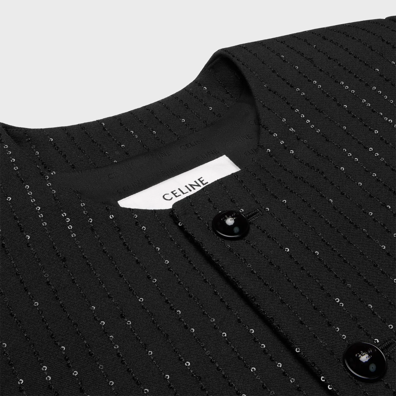 Chelsea Jacket With Sequins In Double Faced Wool