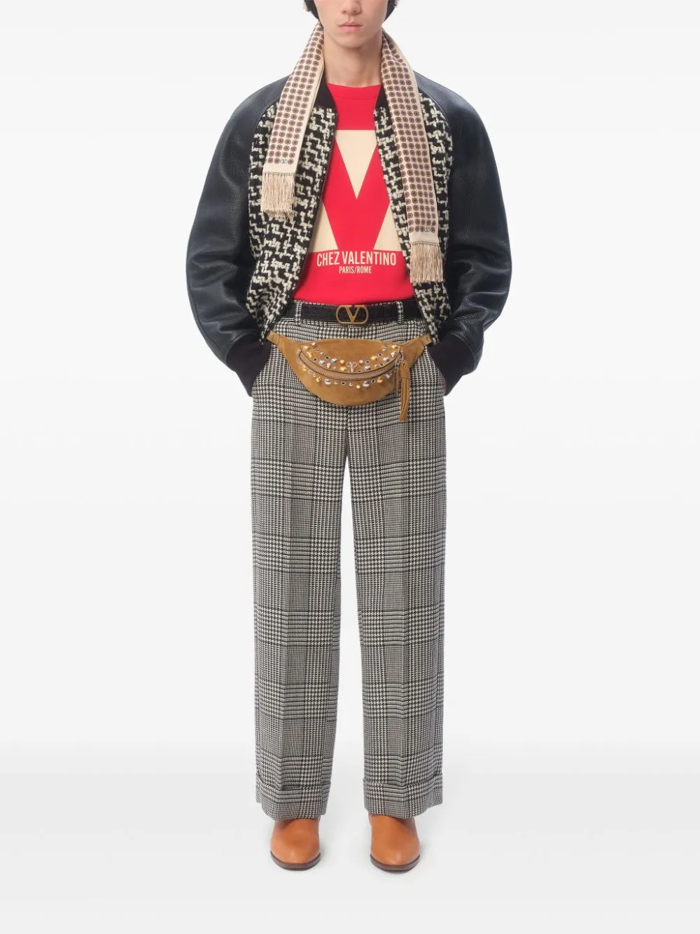 Chez valentino tweed bomber jacket