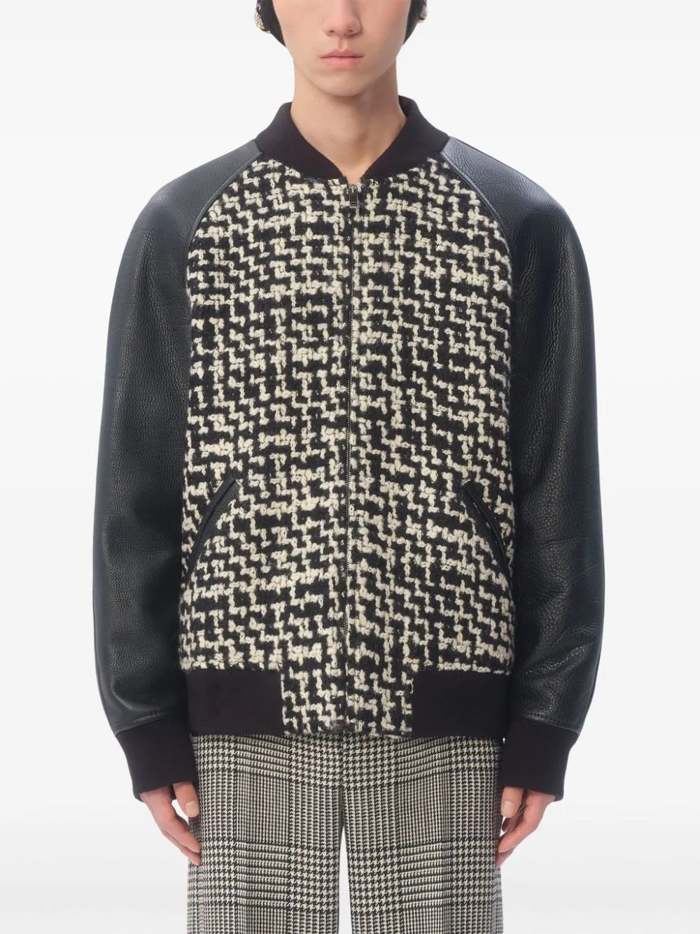 Chez valentino tweed bomber jacket