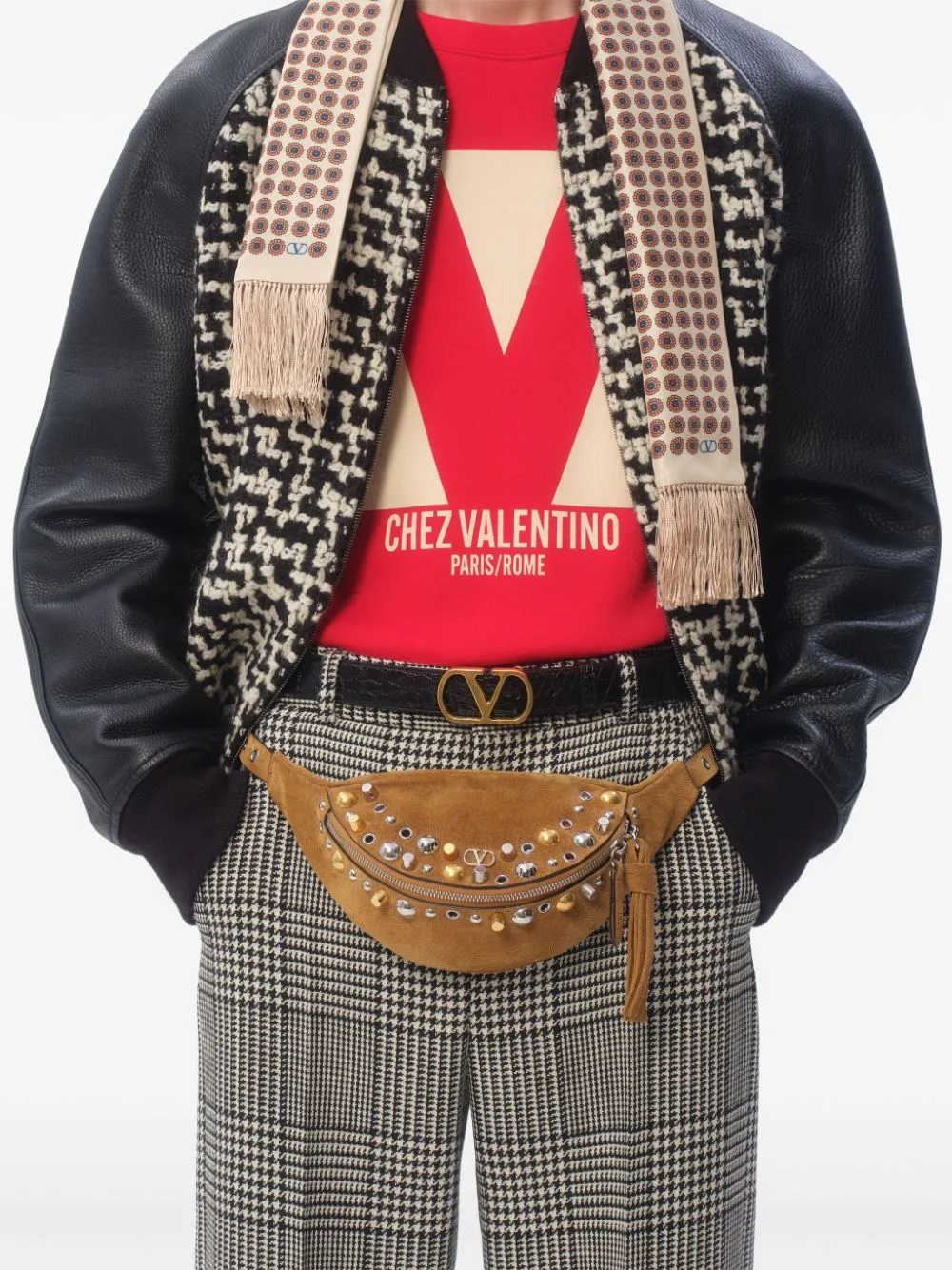Chez valentino tweed bomber jacket
