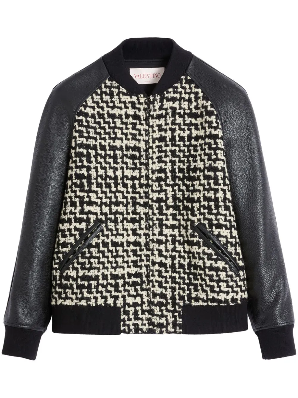 Chez valentino tweed bomber jacket