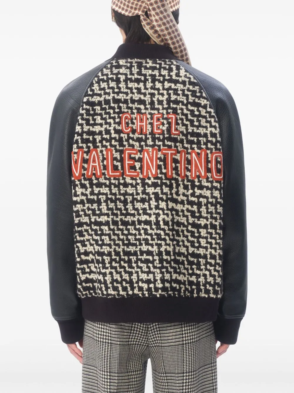 Chez valentino tweed bomber jacket
