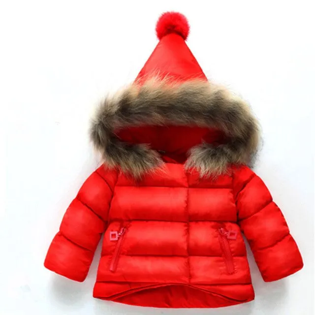 children Jacket Outerwear Baby Boys Girls Winter Warm Down Cotton Hooded Coat