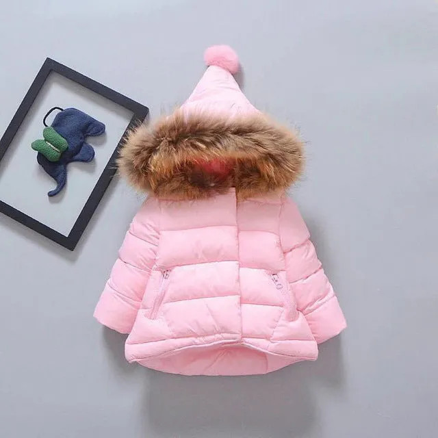 children Jacket Outerwear Baby Boys Girls Winter Warm Down Cotton Hooded Coat