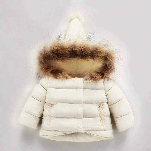 children Jacket Outerwear Baby Boys Girls Winter Warm Down Cotton Hooded Coat
