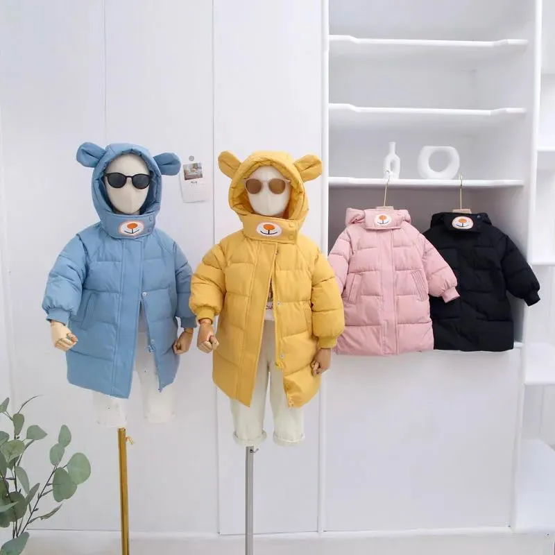 Children's Down Padded Jacket Mid-length Boys' Padded Jacket Girl's Baby Padded Jacket Foreign Fashion Outer Wear Winter Children's Clothing