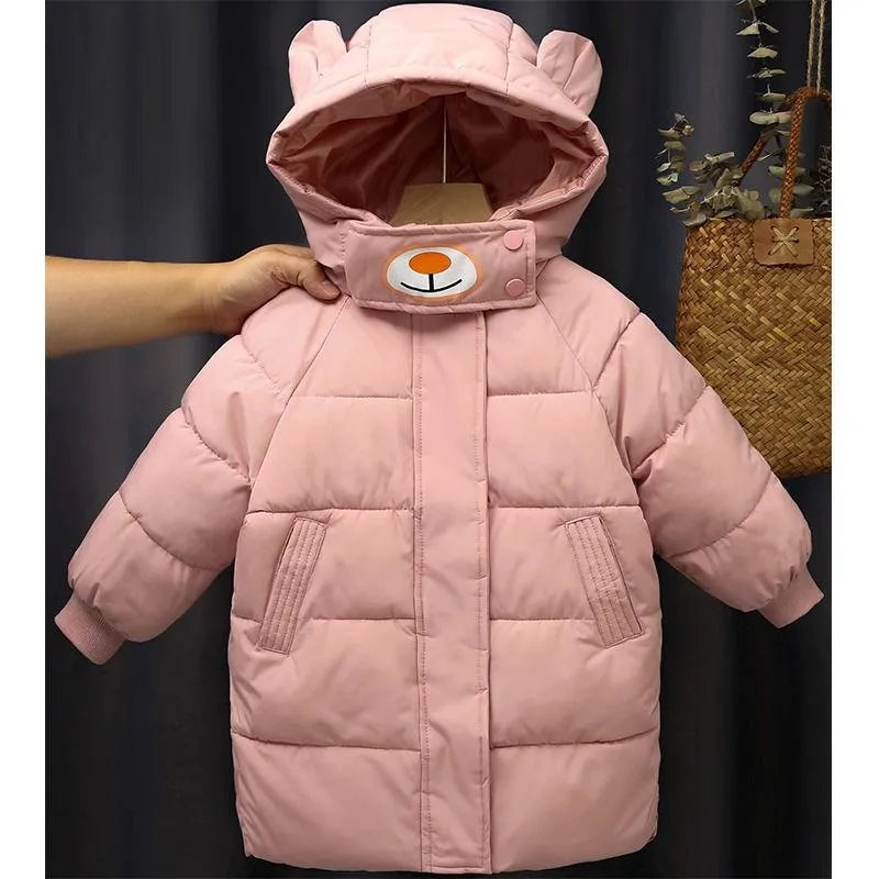Children's Down Padded Jacket Mid-length Boys' Padded Jacket Girl's Baby Padded Jacket Foreign Fashion Outer Wear Winter Children's Clothing