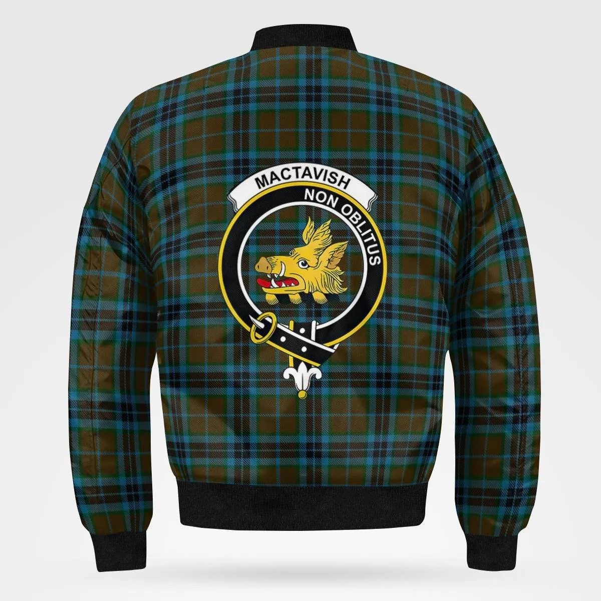 Clan MacTavish Hunting Tartan Crest Bomber Jacket NL80