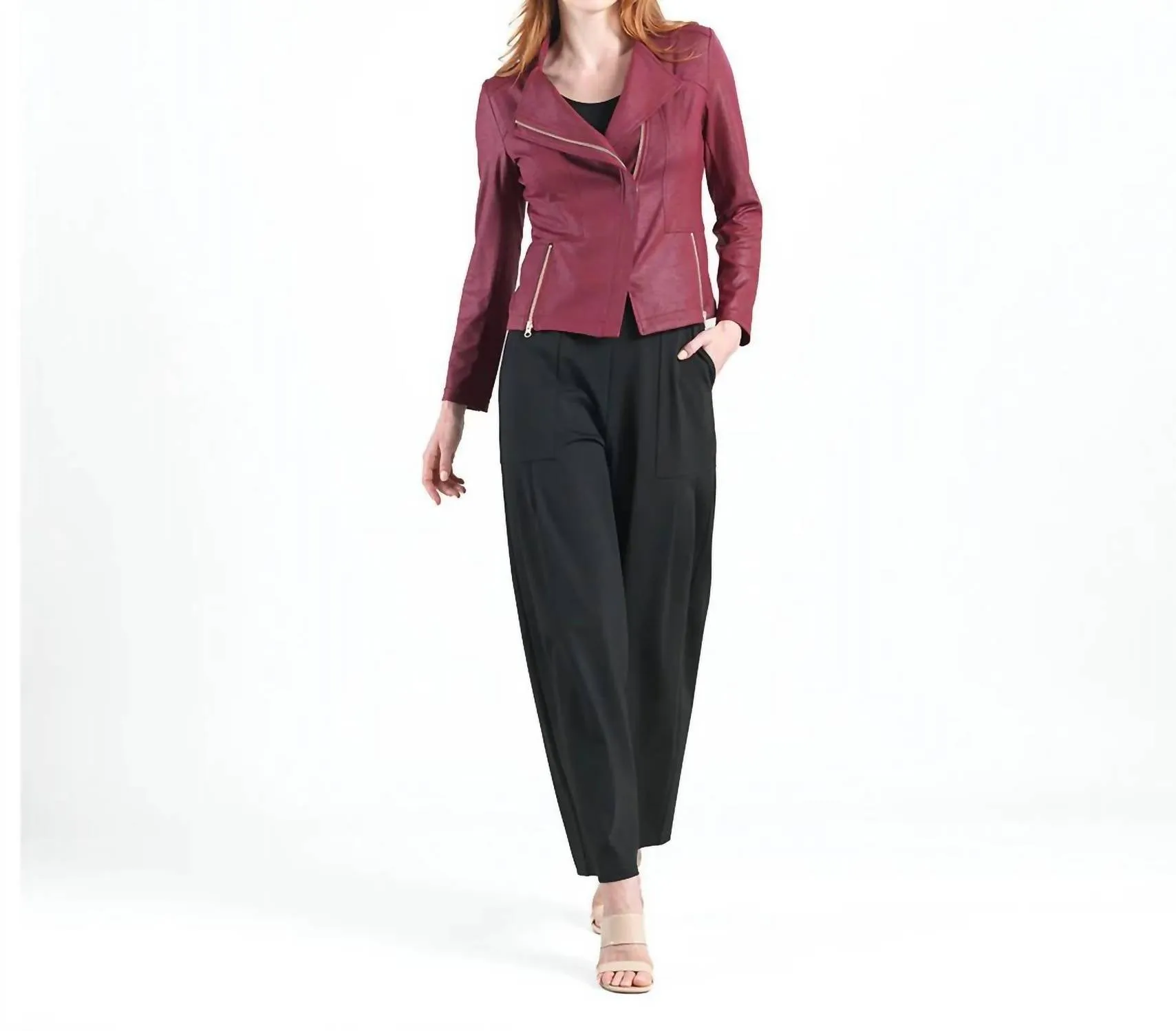 Clara Sun Woo - Leather Jacket With Hem Zip