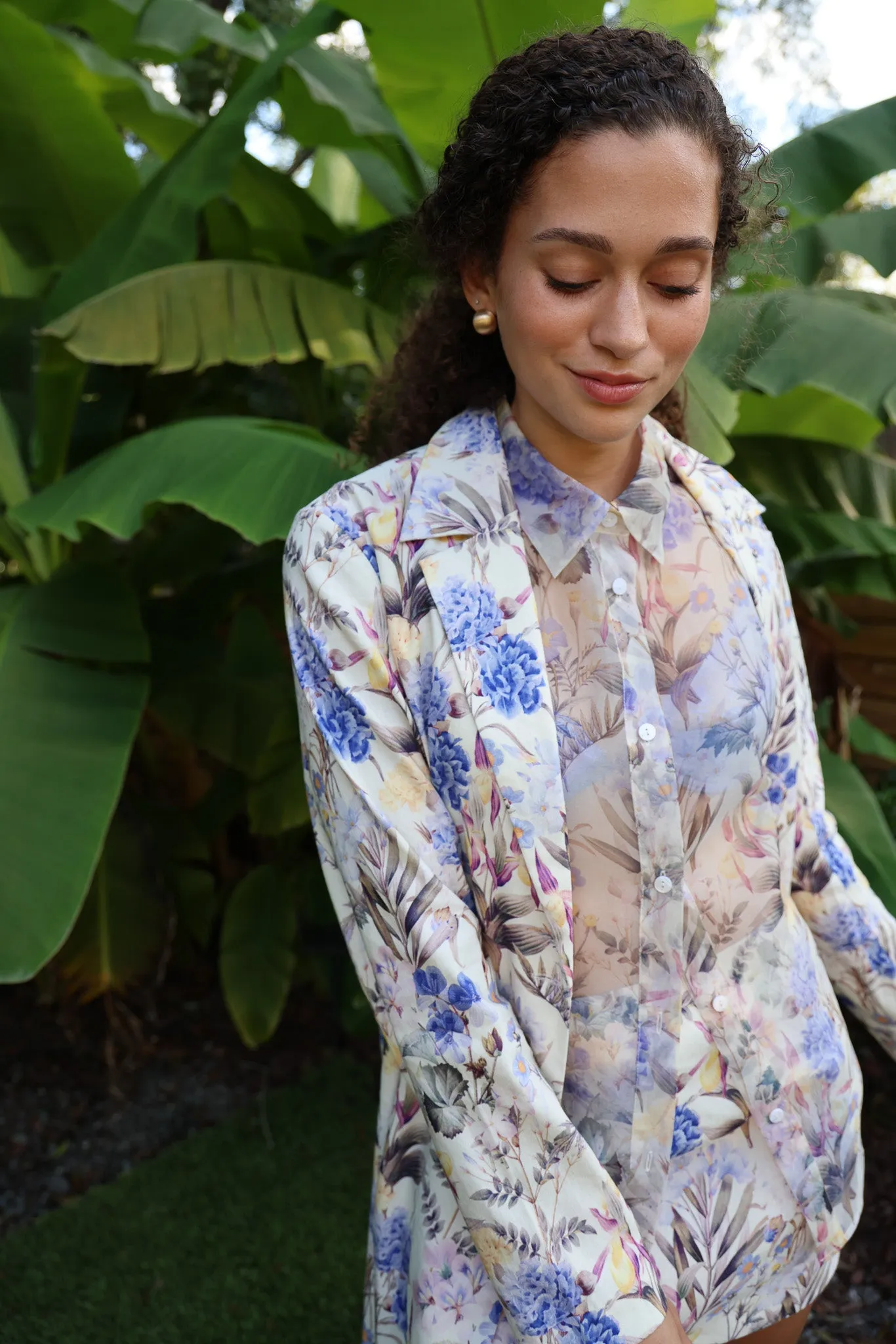 Claudia Linen Jacket in Periwinkle