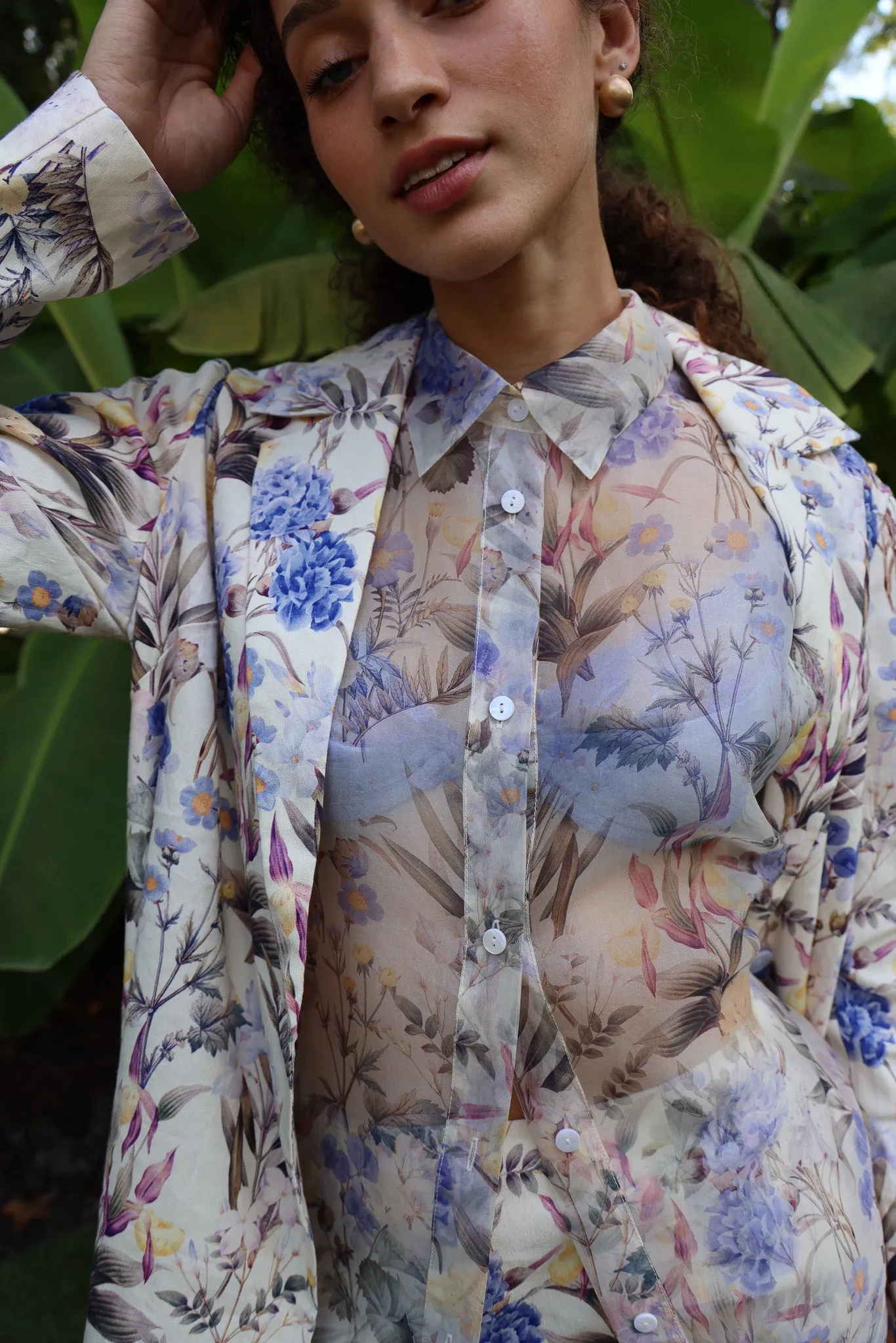 Claudia Linen Jacket in Periwinkle