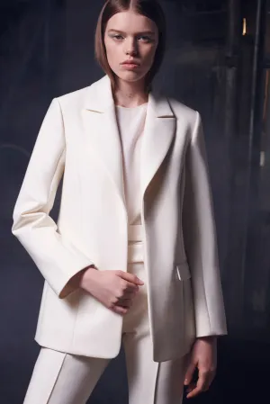 Clean Cut Jacket in Crème Fraîche Double Wool Suiting
