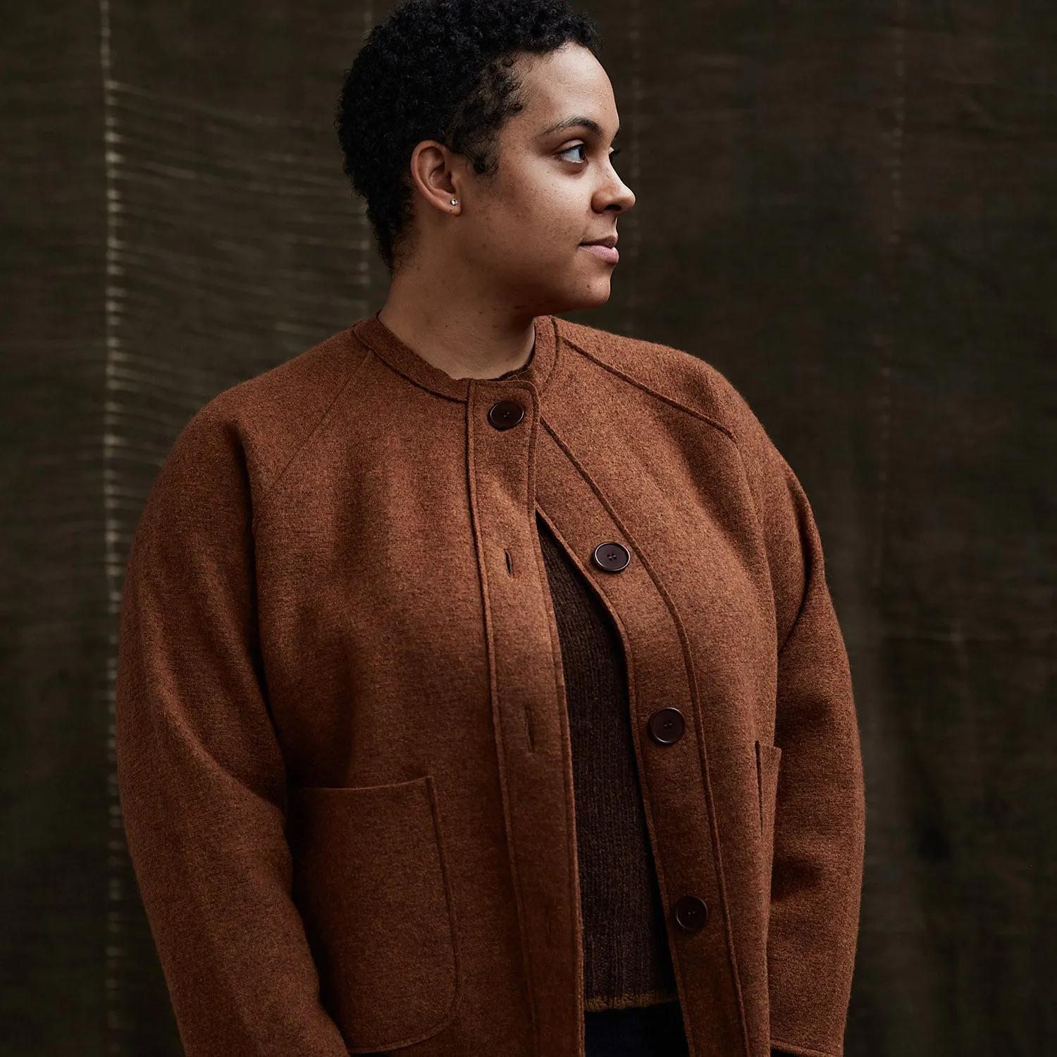 Creek Womens Jacket - Boiled Merino Wool - Auburn