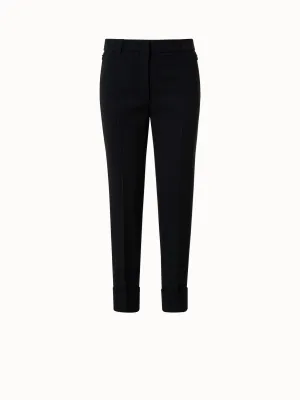 Cropped Tapered Wool Double-Face Pants